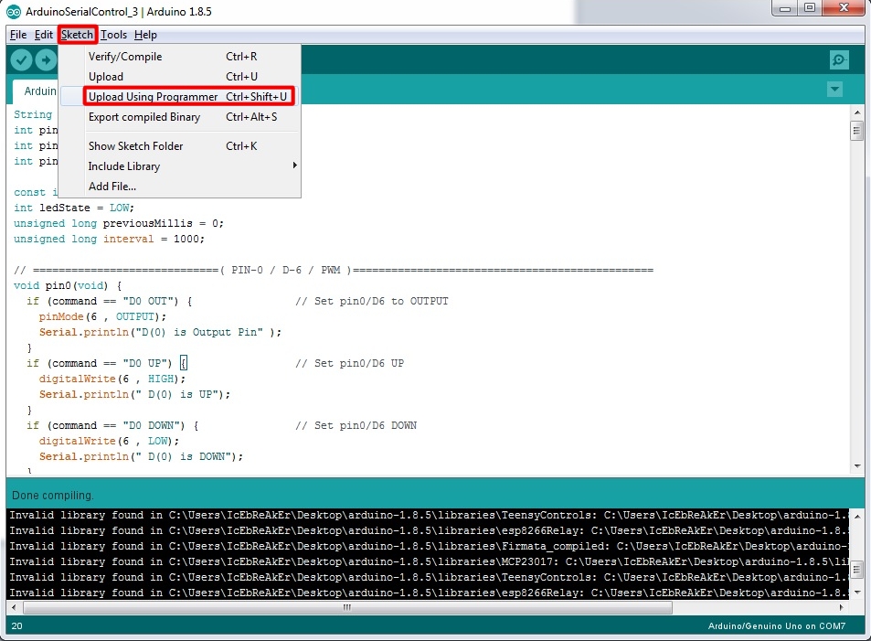 Arduino_IDE_upload_using_Programmer