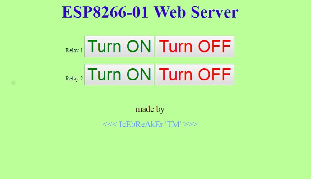 ESP8266-01 двуканален WEB релеен борд WEB