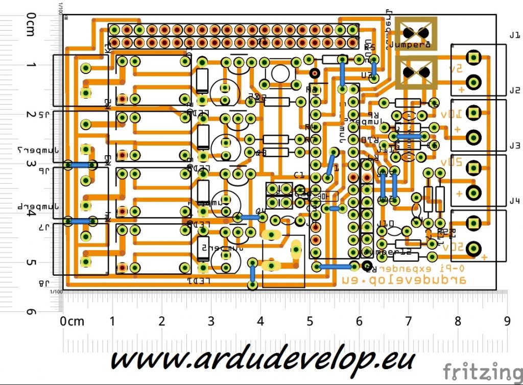 Orange Pi разширителна платка базирана на Atmega328p Fritzing PCB