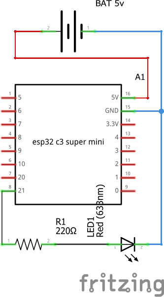 ESP32-C3-LED-Схема