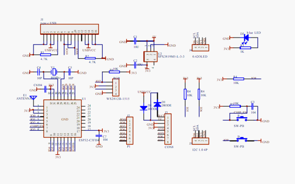 ESP32-C3 OLED-0.42'' scheme