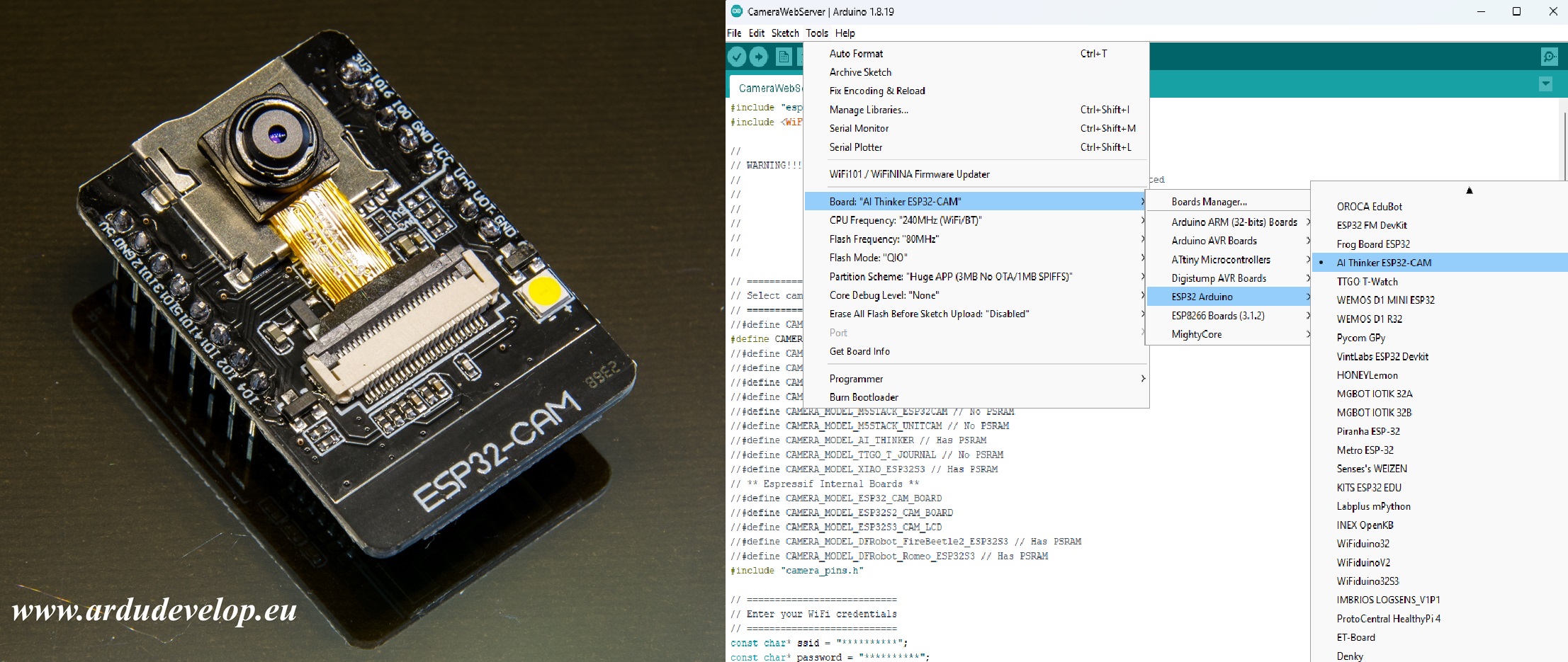 ESP32 CAM Arduino IDE