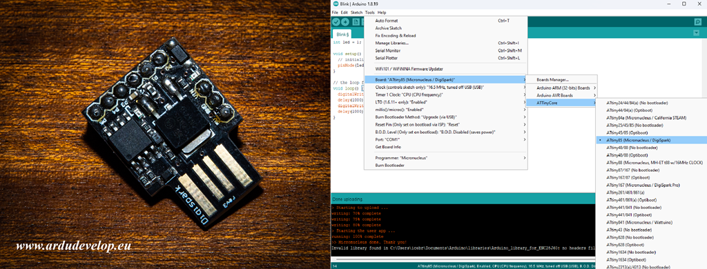 DigiSpark Attiny85 Arduino IDE