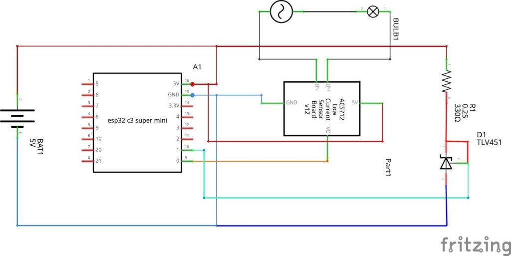 ESP32-C3 ACS712 TL431 AC RMS