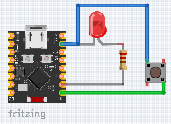 ESP32 и MicroPython управление на светодиод с бутон