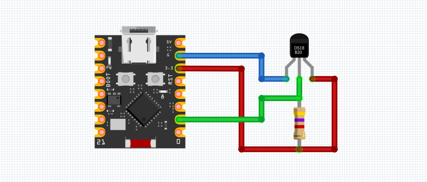 ESP32-C3 и MicroPython измерване на температура с DS18B20