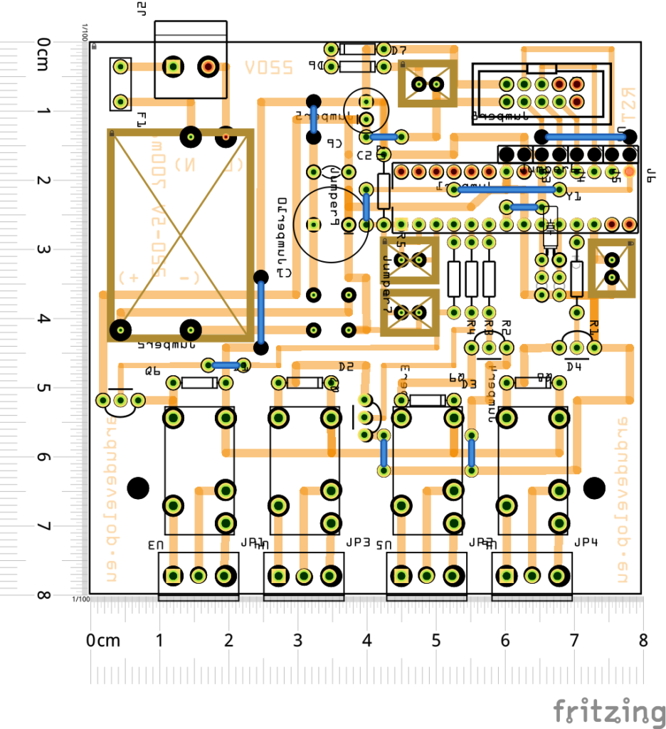 Ethernet и Bluetooth управление на четири релета чрез с Arduino и ATmega328P