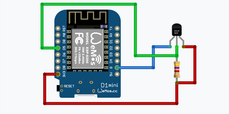 Измерване на температура с MicroPython, ESP8266 D1 mini и DS18B20 сензор