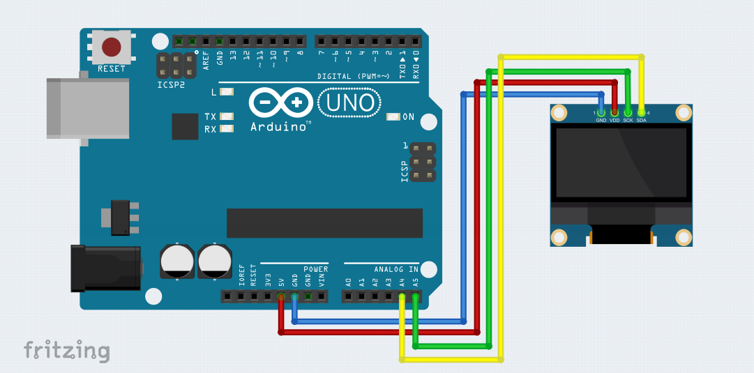 Управление на OLED SSD1306 дисплей с Arduino UNO