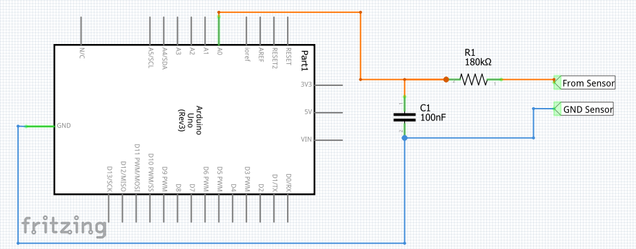 LOW-PASS филтър към Arduino ADC схема