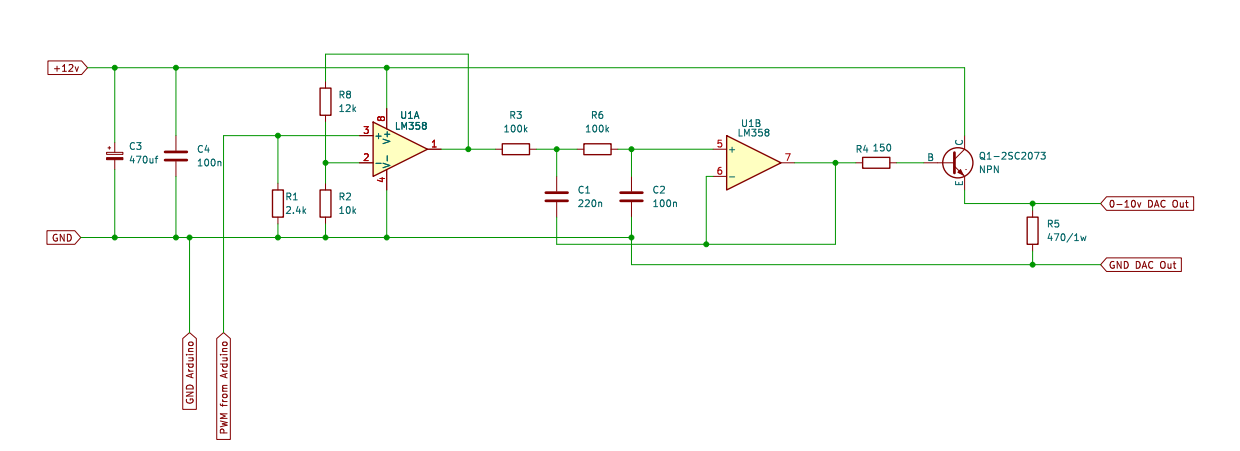 Преобразуване на Arduino PWM сигнал в 0-10V аналогов изход (DAC) с LM358