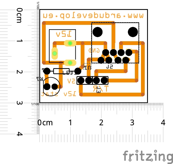 Управление на ATmega328p чрез серийна комуникация PoE fritzing