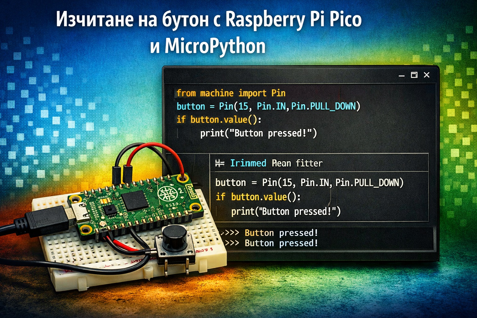 Изчитане на бутон с Raspberry Pi Pico и MicroPython